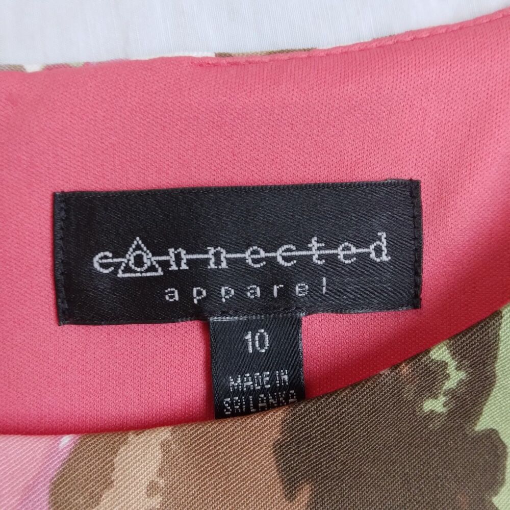Connected Apparel Shift Dress Floral Tiered Career Workwear Women's Size 10 - Picture 5 of 10